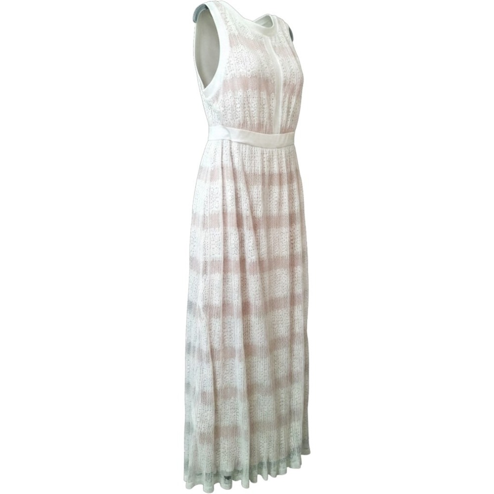 $90 NWOT CANDALITE lace overlay maxi sleeveless dress XL creme white lace